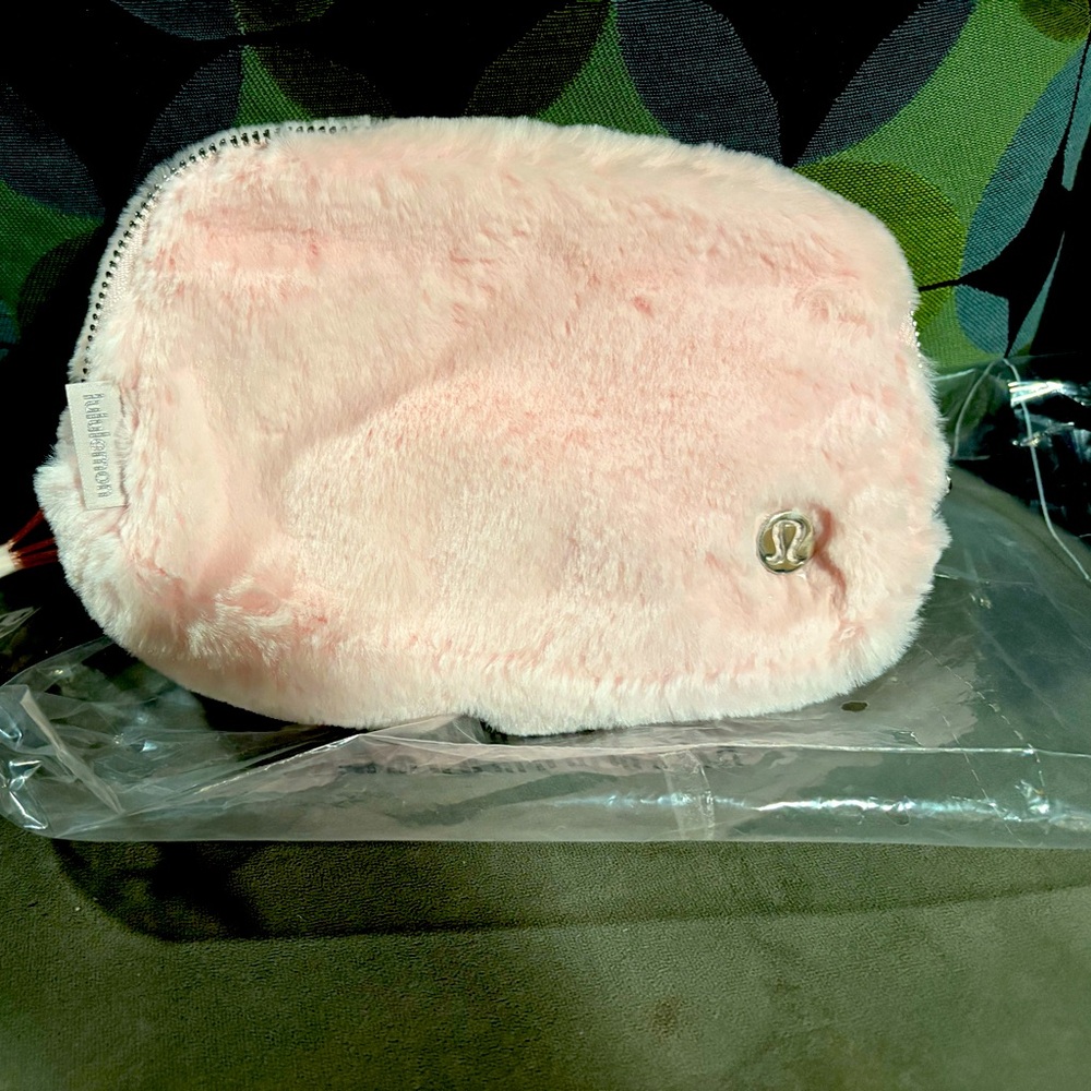 Lululemon Pink Furry Pouch